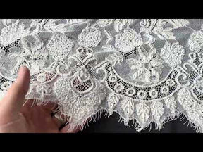 Ivory Hand Beaded Raschel Lace - Severiano