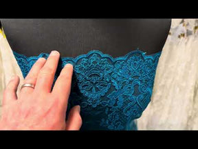 Teal Corded Lace - LA7009