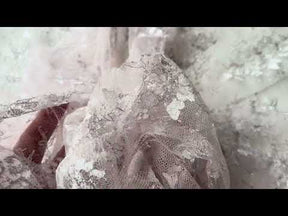 Dusty Rose & Silver Chantilly Lace - P186