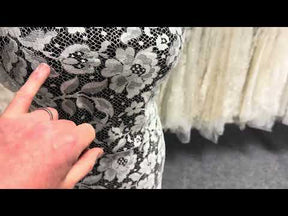 Ivory and Silver Chantilly Lace - P178