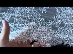 Ivory Hand Beaded Raschel Lace - Annamarie