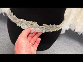 Crystal/Silver Crystal Beaded Sequin Edging - T315