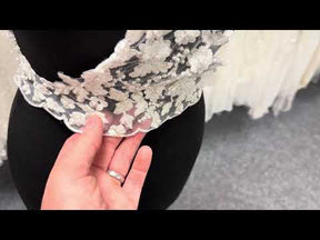 Ivory 3D Beaded Sequin Edging - T825