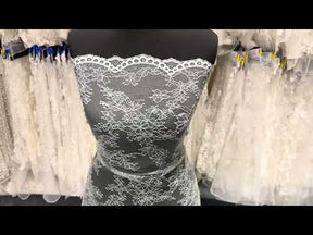 Duck Egg Blue Raschel Lace - Rome