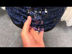 Navy Sequin Edging - T661