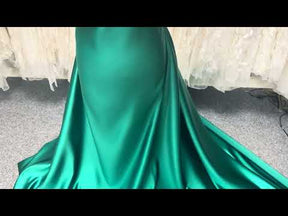 Green Polyester Duchess Satin - Contessa