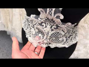Ivory Beaded Lace Trim - T839