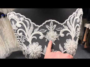 Ivory Beaded Lattice Lace - Zoey (CF)