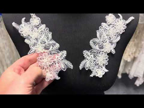 Ivory Corded Lace Appliques - Coral (Medium)