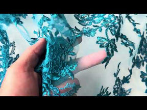 Teal Corded Lace - LA7007
