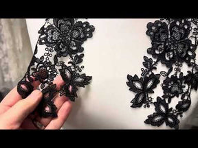 Black Guipure Lace Appliques - Courtney