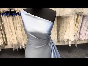 Sky Blue Polyester Satin - Majestic
