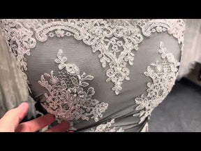 Ivory Corded Embroidery on Black Lace - Sadiki