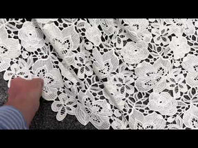 Ivory Stretch Guipure Lace - LB2015