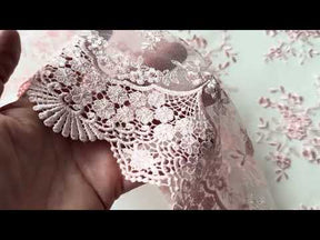 Baby Pink Embroidered Lace - Kirsty