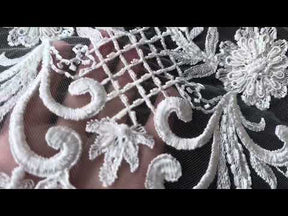 Ivory Beaded Lattice Lace - Zorb