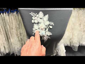 Ivory/Multi Embroidered Beaded Tulle - EB1016