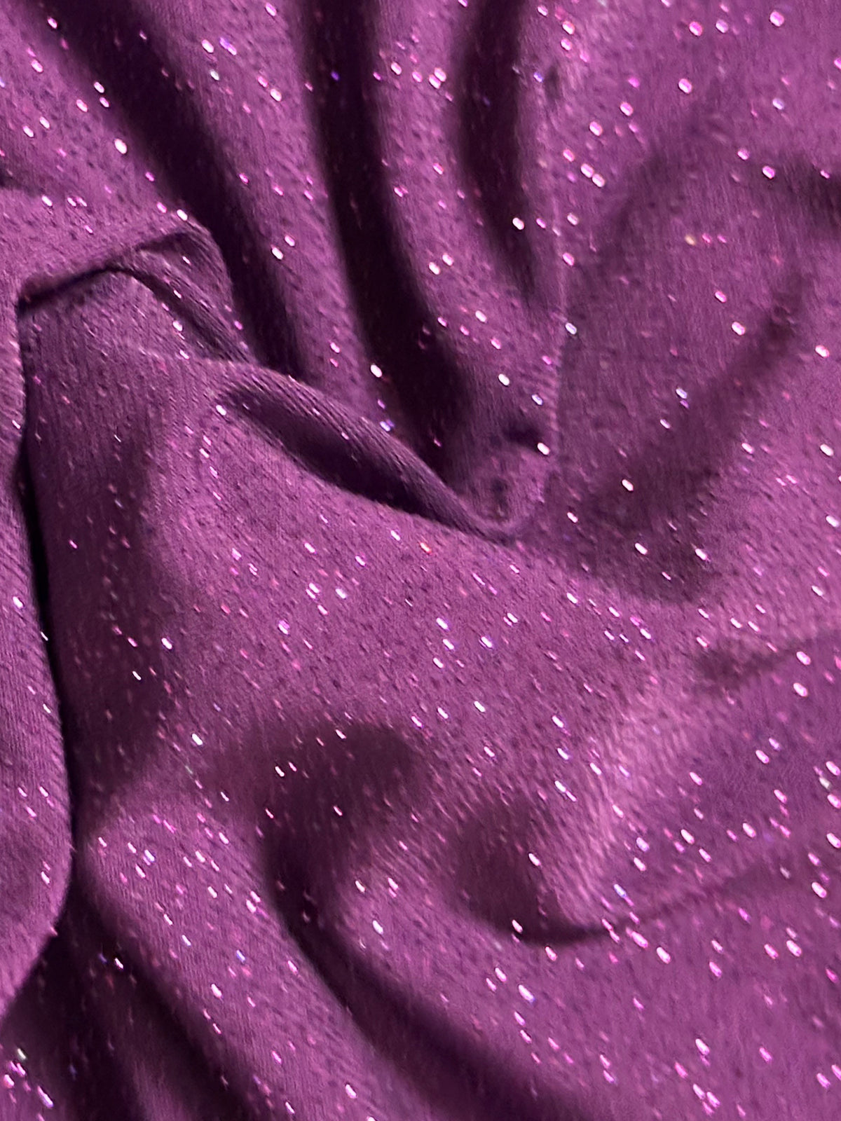 Plum Glitter Jersey Fabric - Daredevil