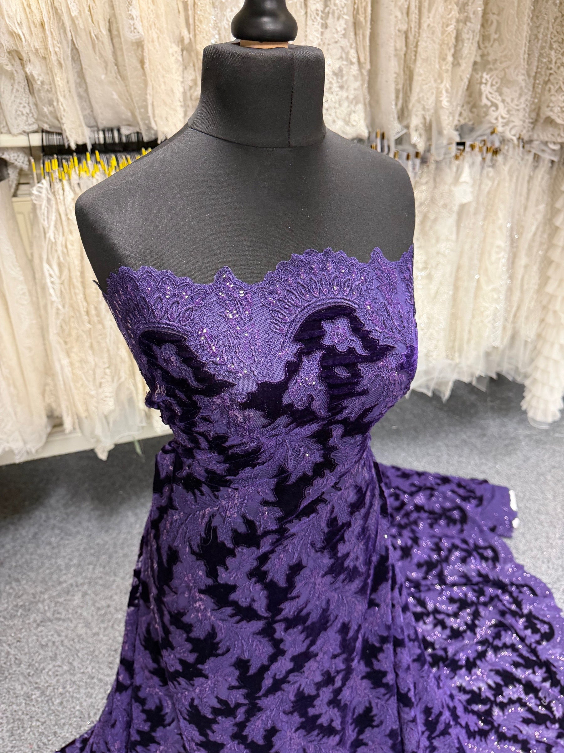 Purple 3D Velvet Lace - EB3023