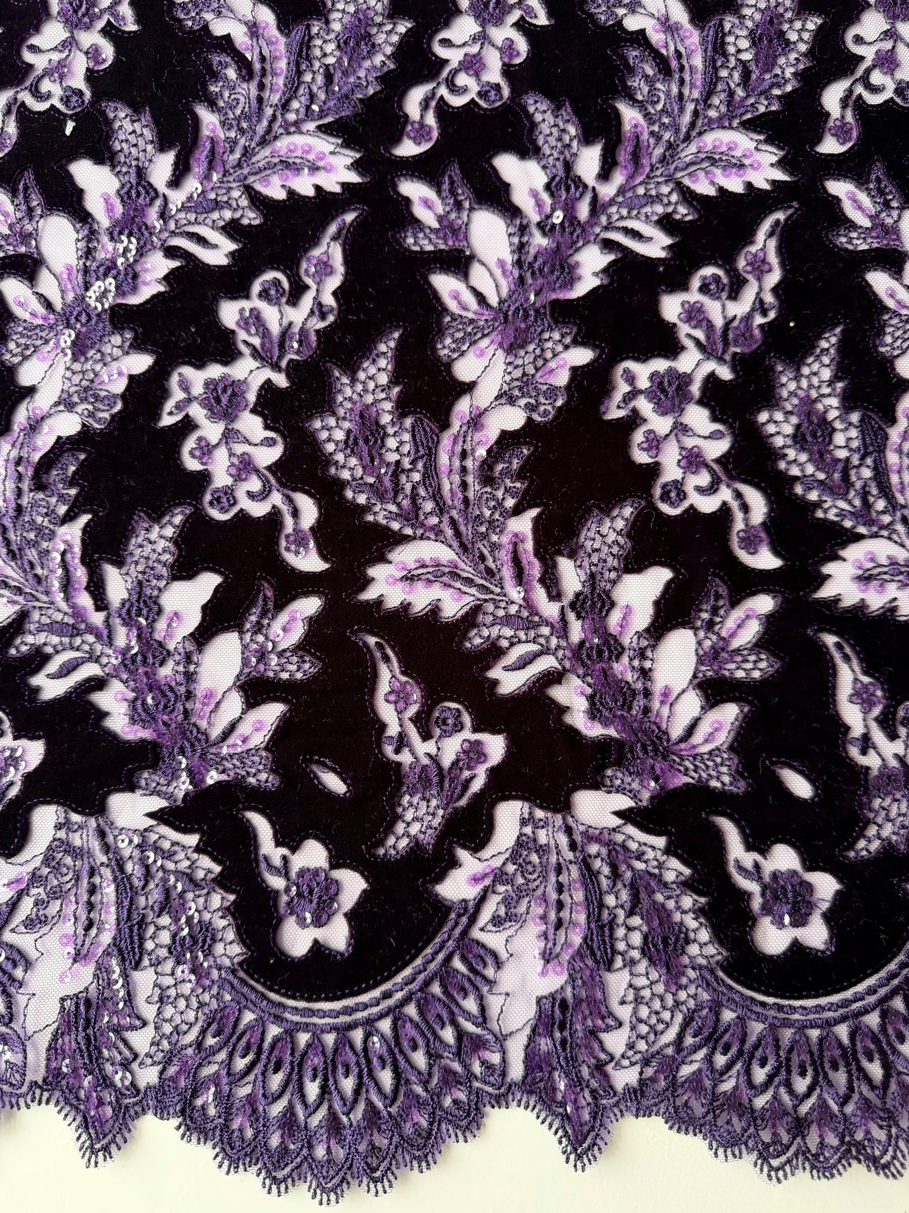 Purple 3D Velvet Lace - EB3023