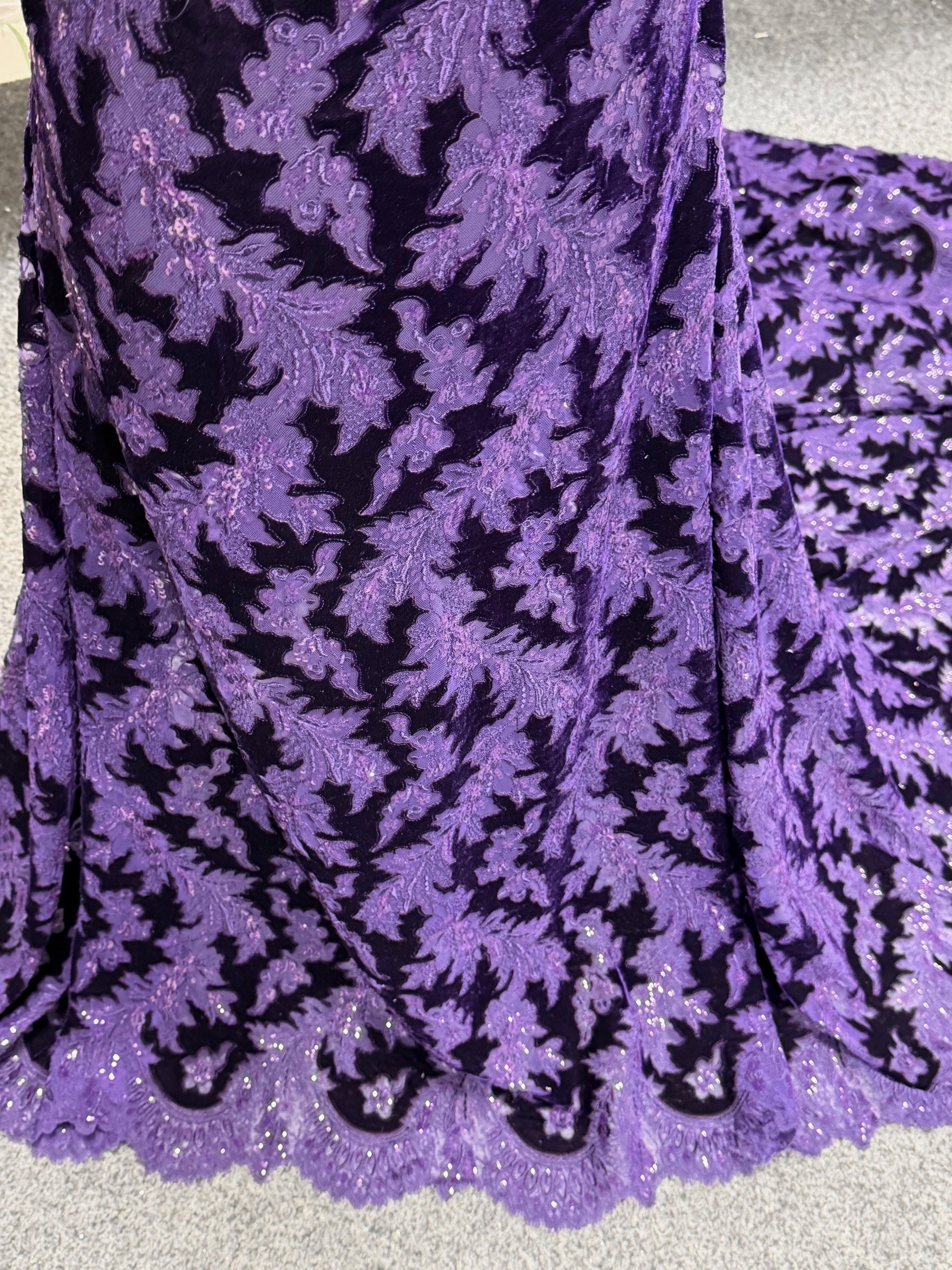 Purple 3D Velvet Lace - EB3023