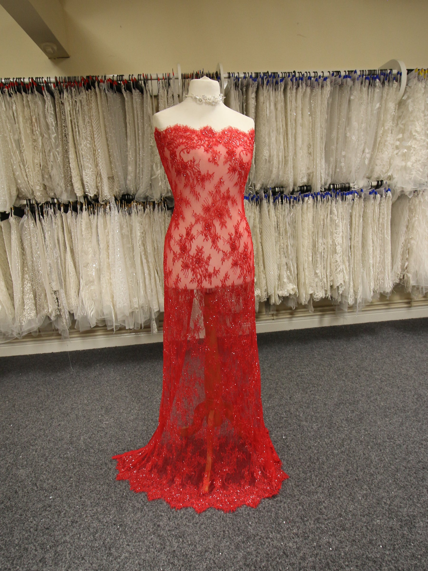 Red Beaded Lace - O'Hara Red Beaded Lace - O'Hara