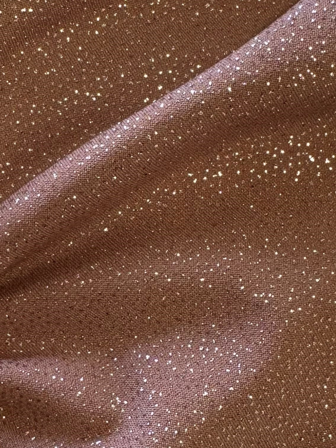 Rose Gold Glitter Jersey Fabric - Dazzle