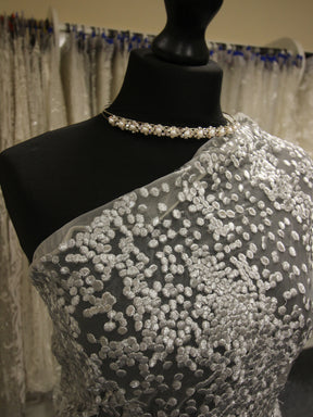 Silver Embroidered Lace - Carter