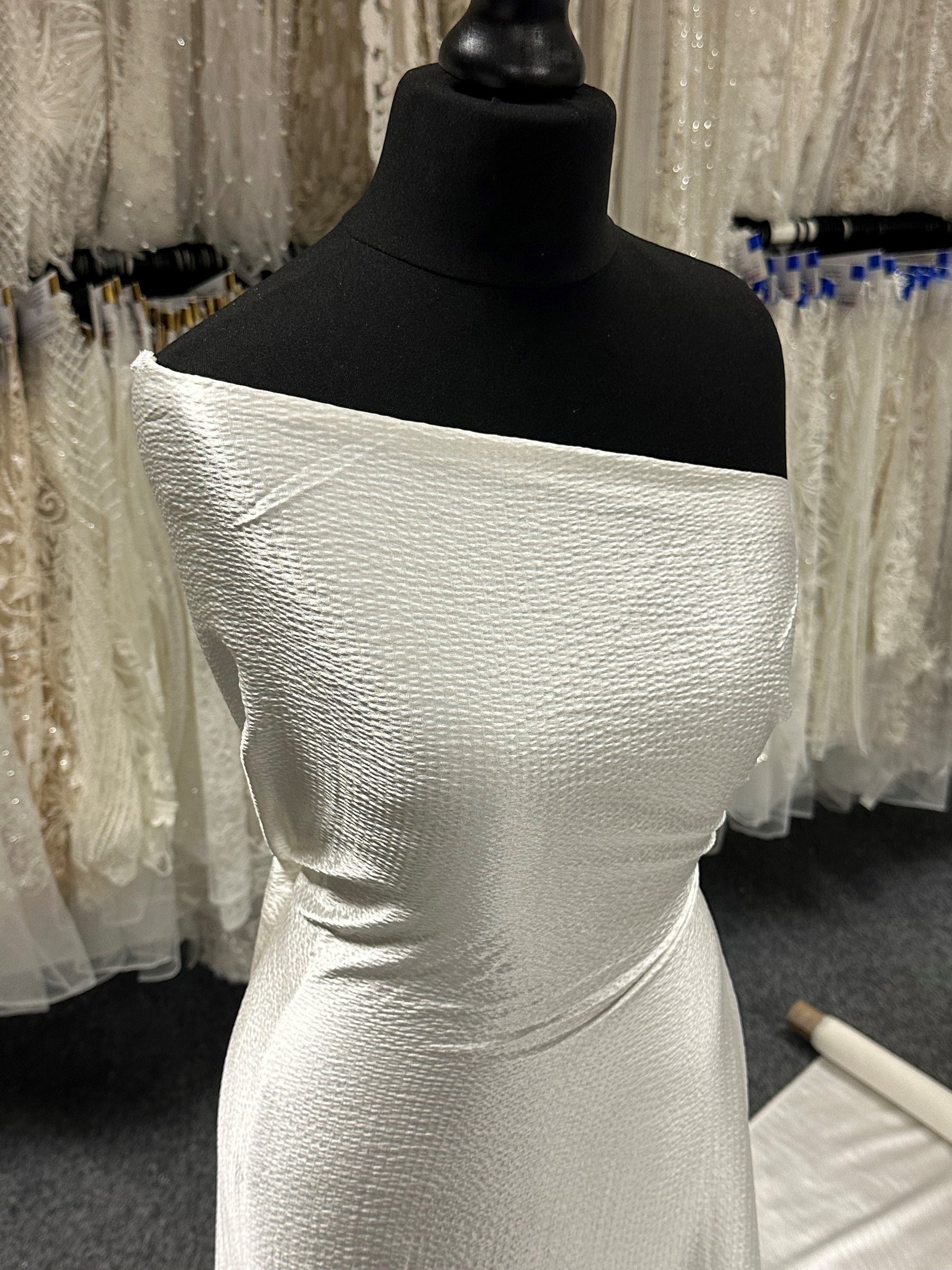 Ivory Silk Hammer Satin - St Maxime