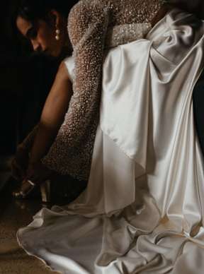 Ivory Sequinned Tulle - Luz
