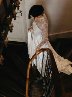 Ivory Sequinned Tulle - Luz