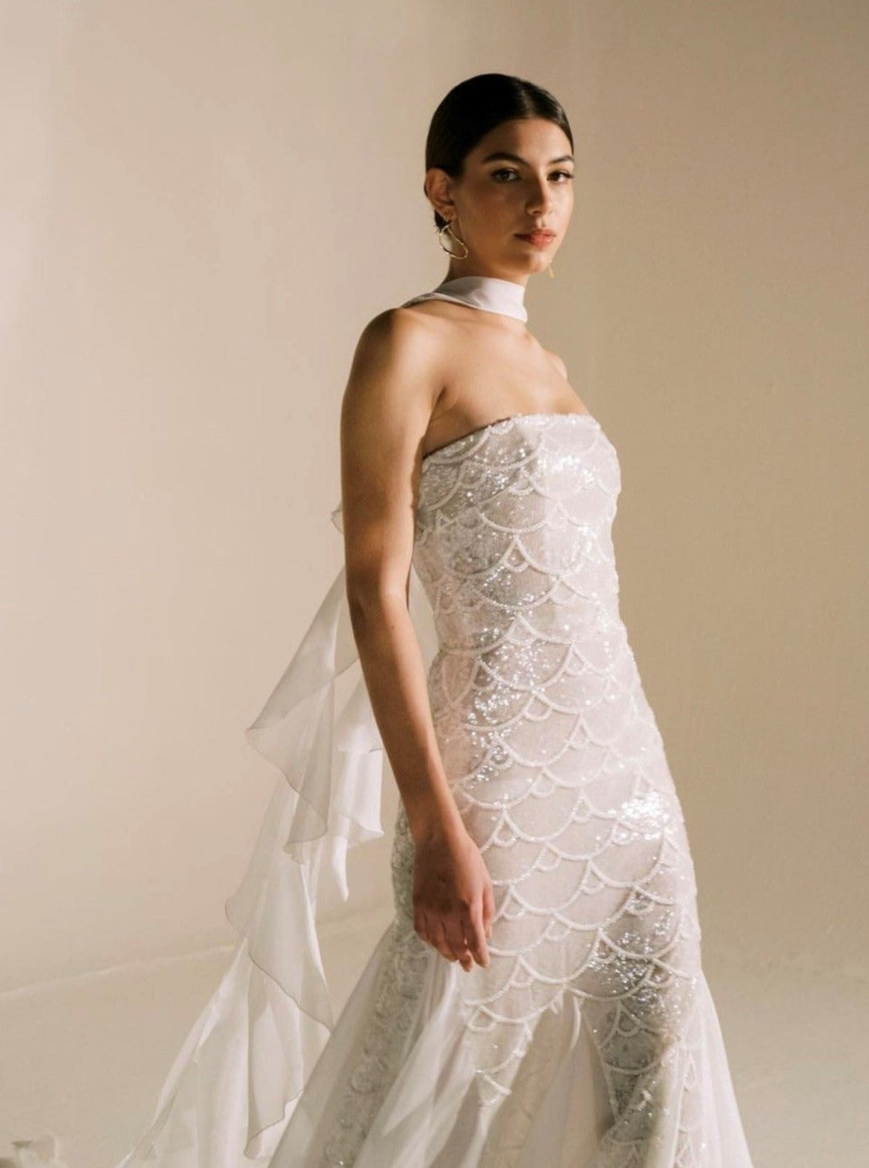 Ivory Beaded & Sequinned Lace - Lilou