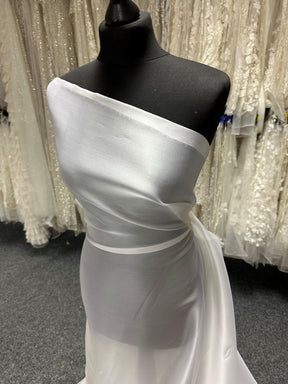 White Silk Satin Organza - P771