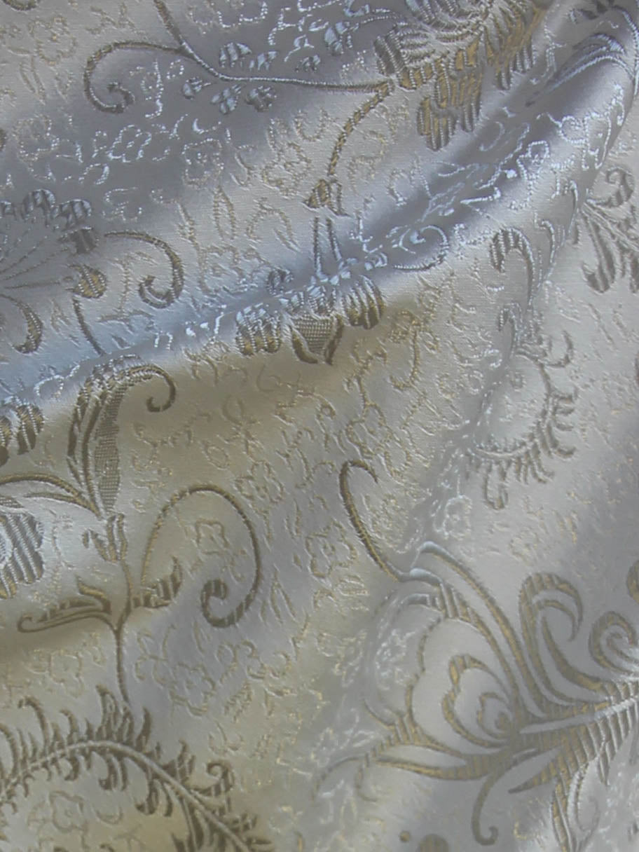 Silver Jacquard Fabric - Malaga