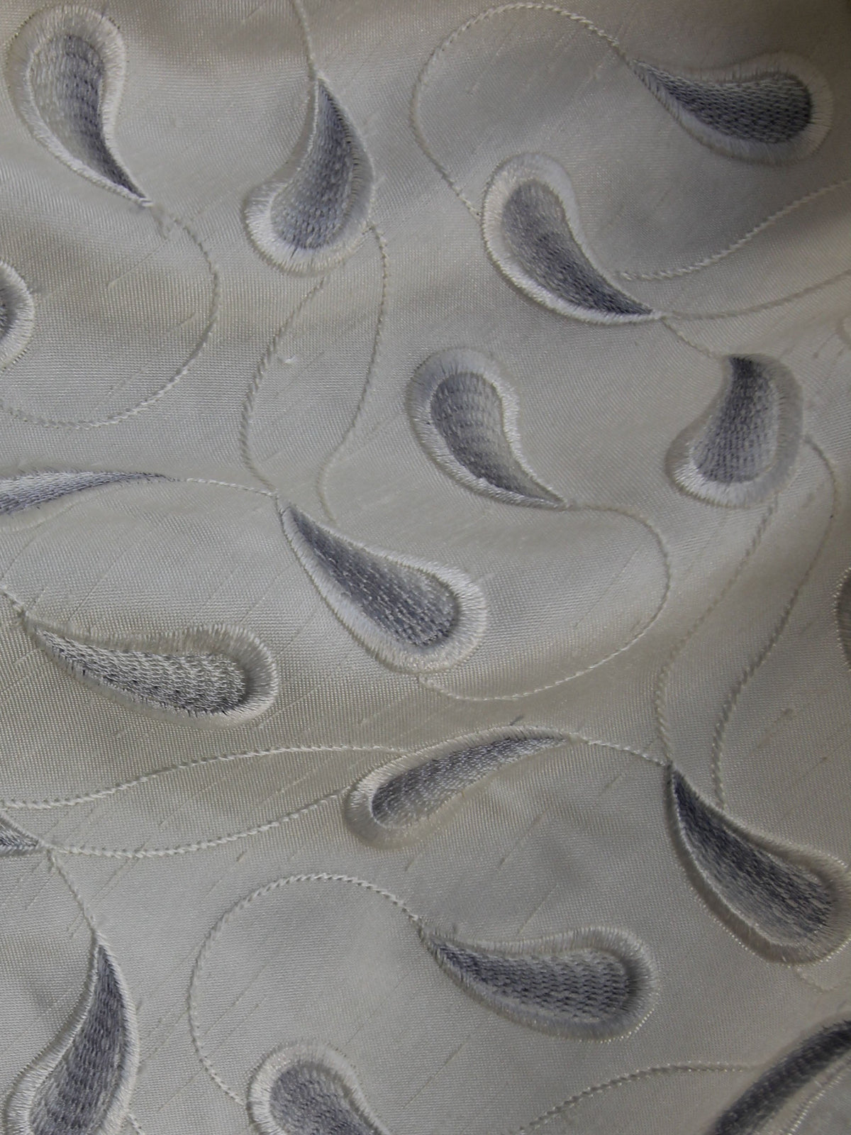 Silver Embroidered Waistcoat Fabric - Atlanta