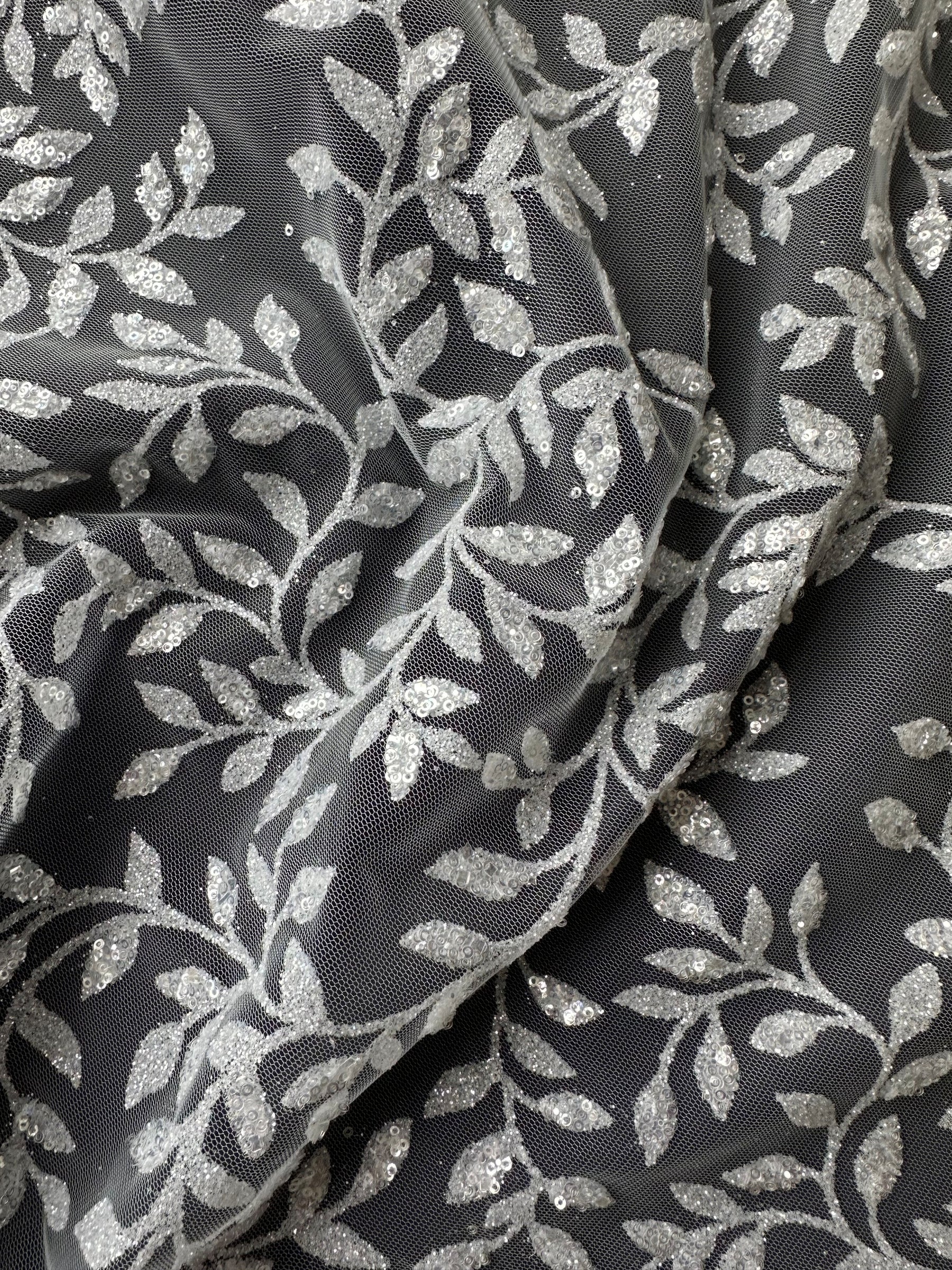 Ivory Glitter Lace - Simeon TU0061