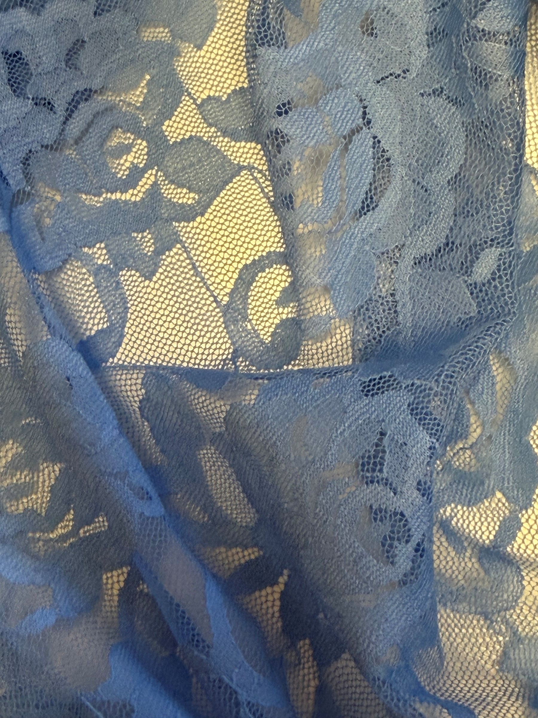 Sky Blue Raschel Stretch Lace – Matina