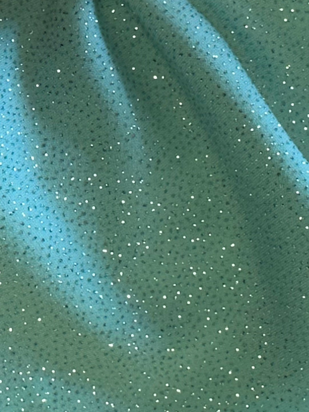 Sky Blue Glitter Jersey Fabric - Dazzle
