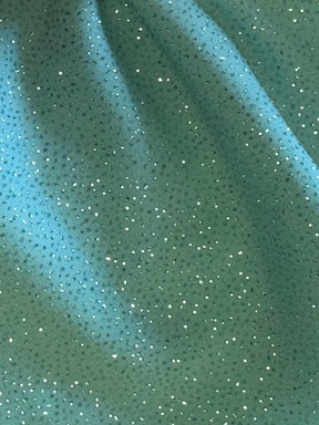 Sky Blue Glitter Jersey Fabric - Dazzle