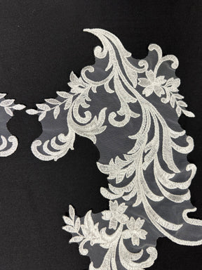 Ivory Embroidered Lace Appliques - Darkle