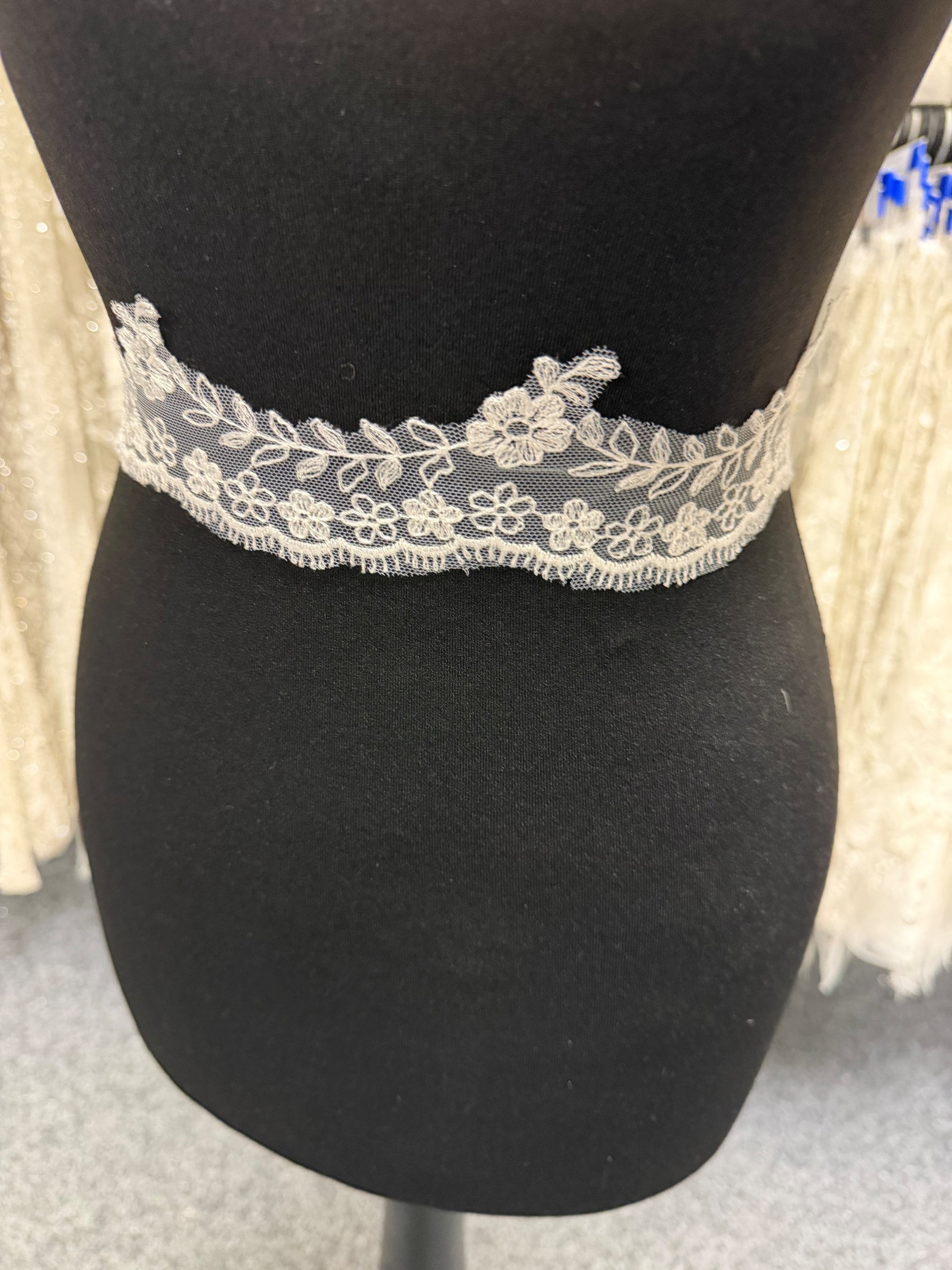 Ivory Embroidered Lace Trim - T53