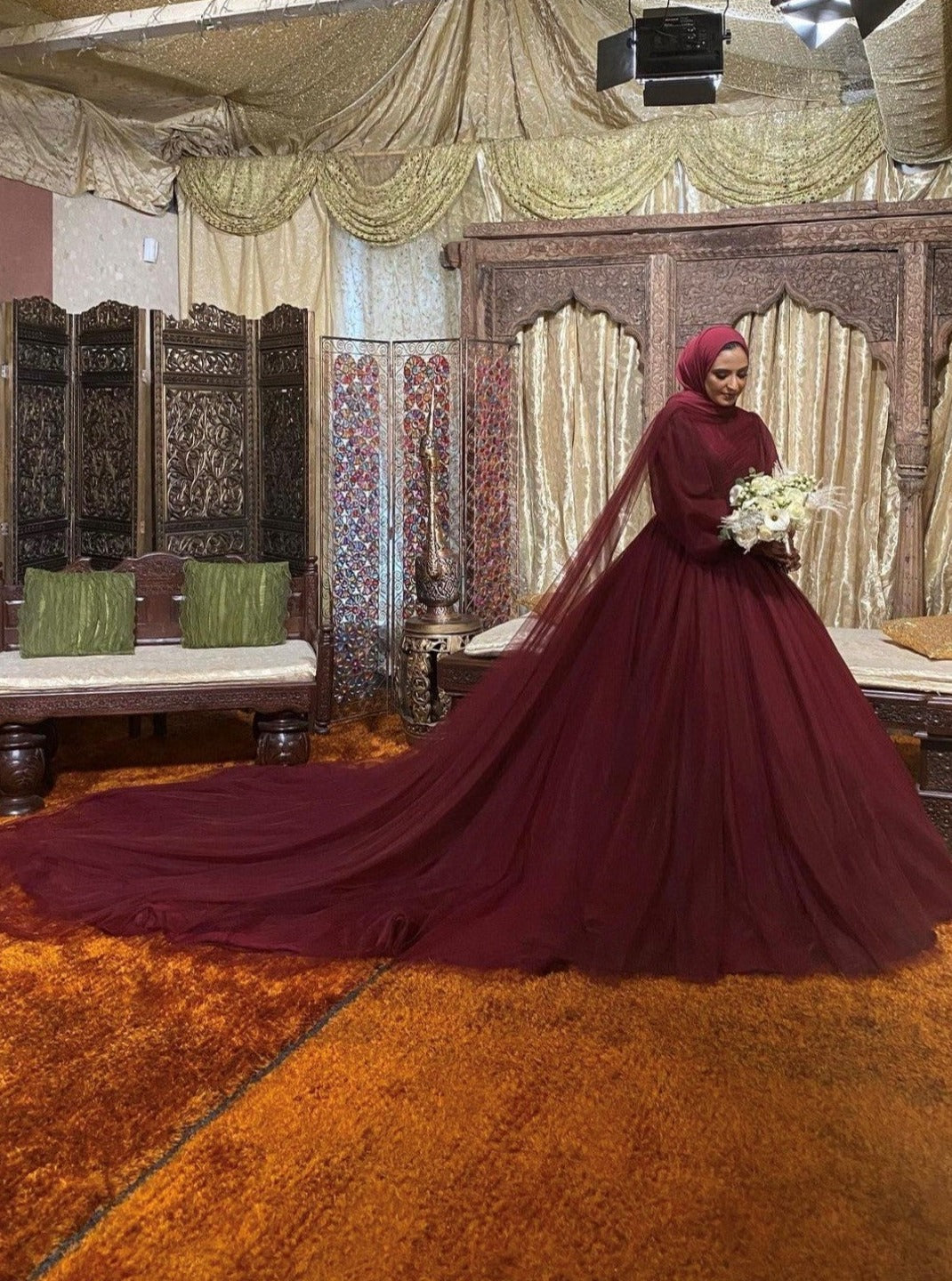 Burgundy Tulle for Veils – Climax