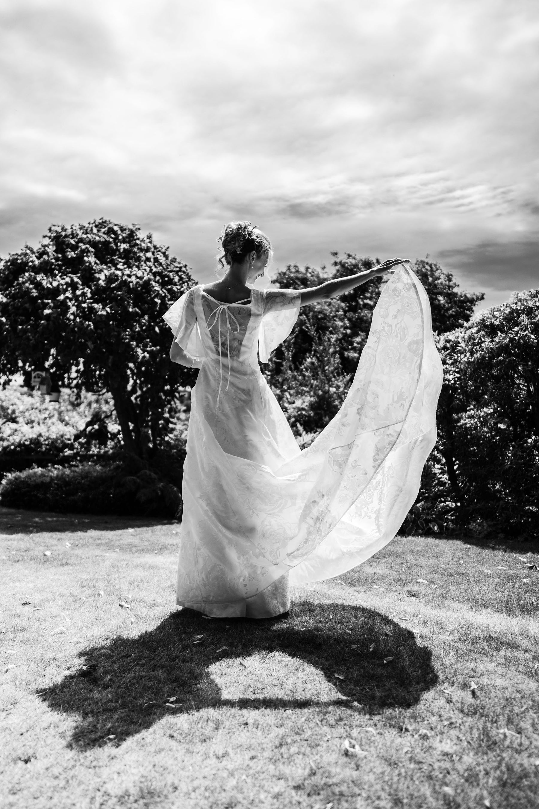 Ivory Printed Organza Satin - Volta