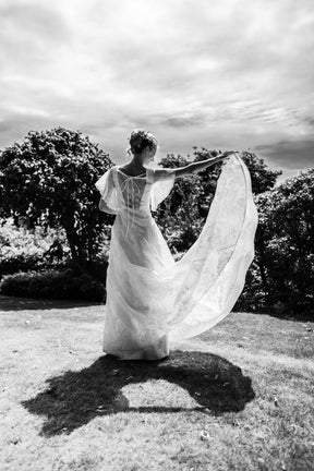 Ivory Printed Organza Satin - Volta