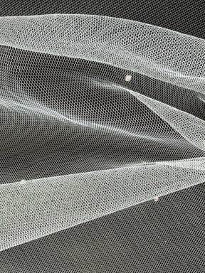 White Diamanté Embellished Tulle - Crystal Victoria (CF)