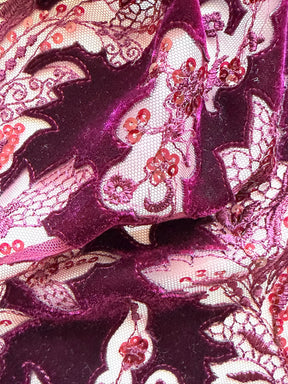 Wine 3D Velvet Lace - EB3023