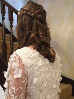 Ivory Embroidered 3D Lace - Abiona