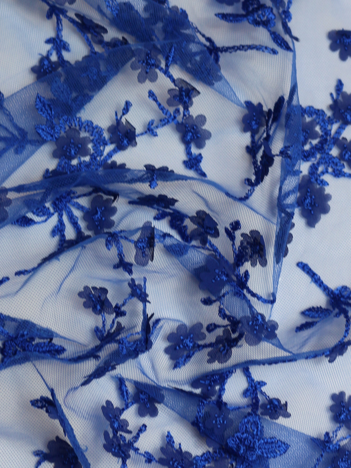 Royal Blue Embroidery Lace - Austen