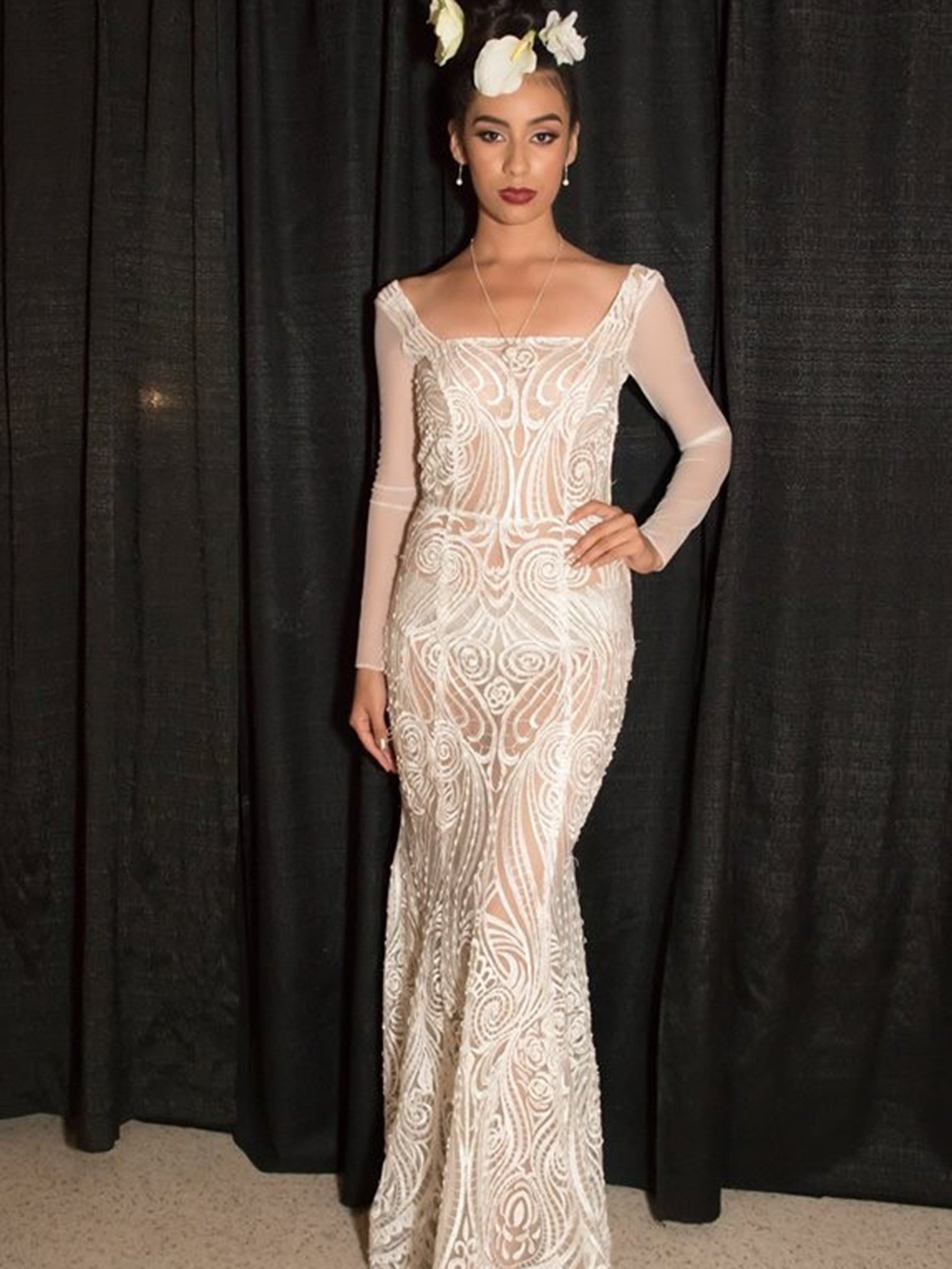 Ivory Beaded Embroidery Lace - Beatrice Ivory Beaded Embroidery Lace - Beatrice