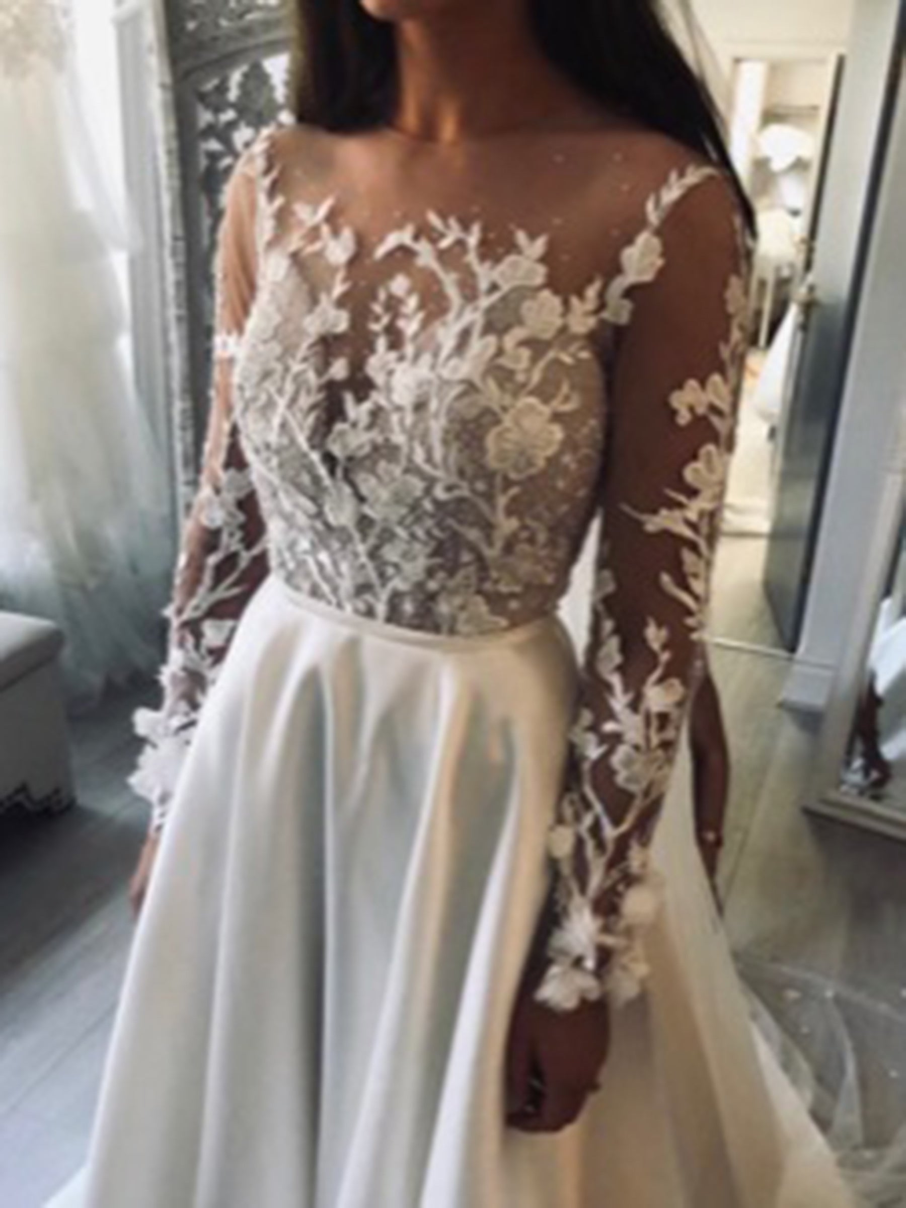 Ivory Embroidered Lace - Janine